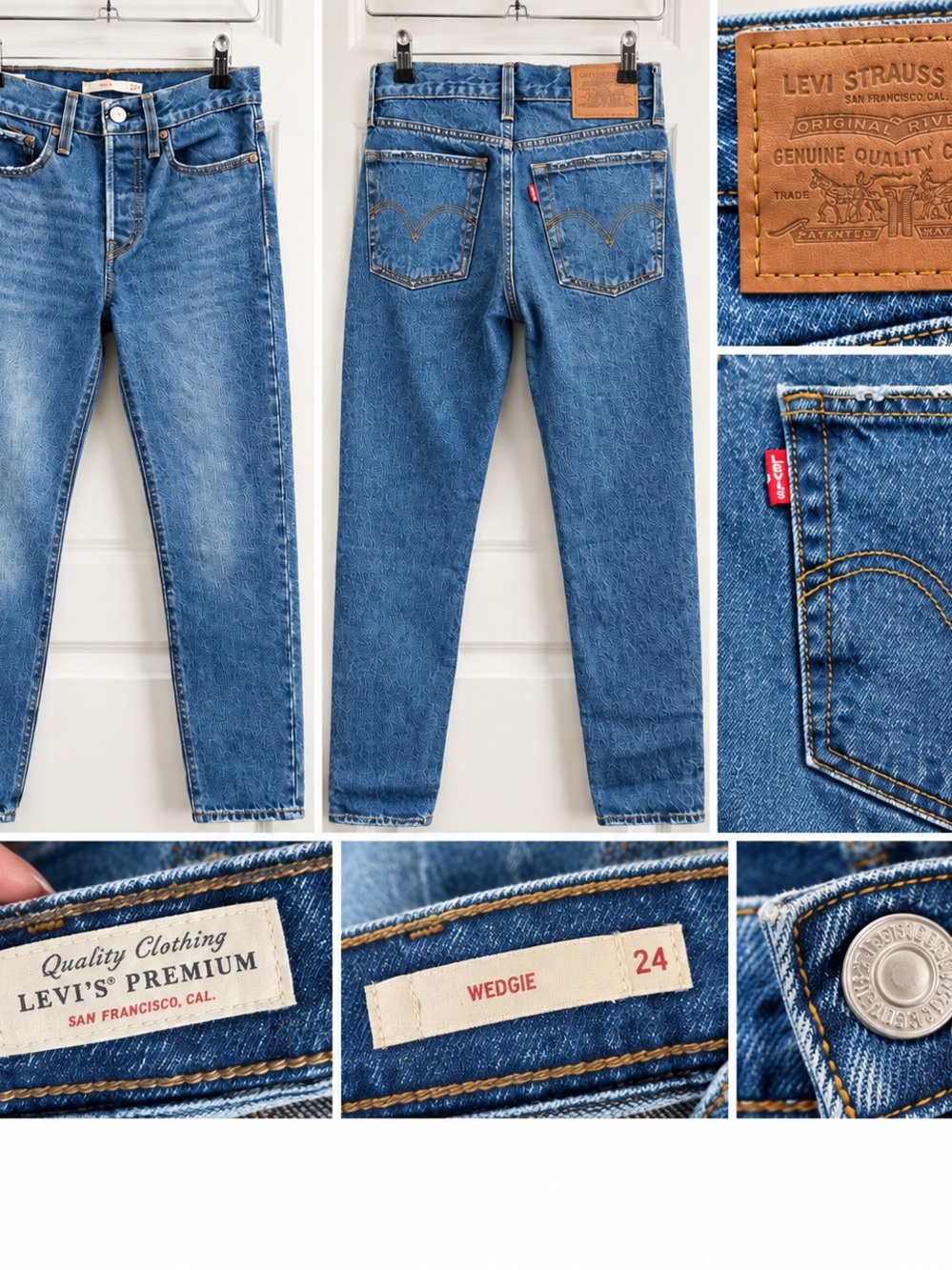 Levi’s Premium Wedgie High Rise Straight Leg Jeans Size 24 Medium Wash